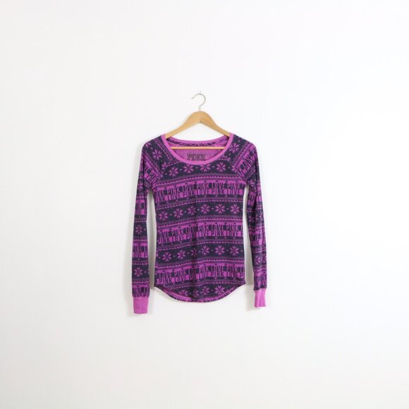 *PINK Purple & Black Long Sleeve Thermal - Picture 8 of 9